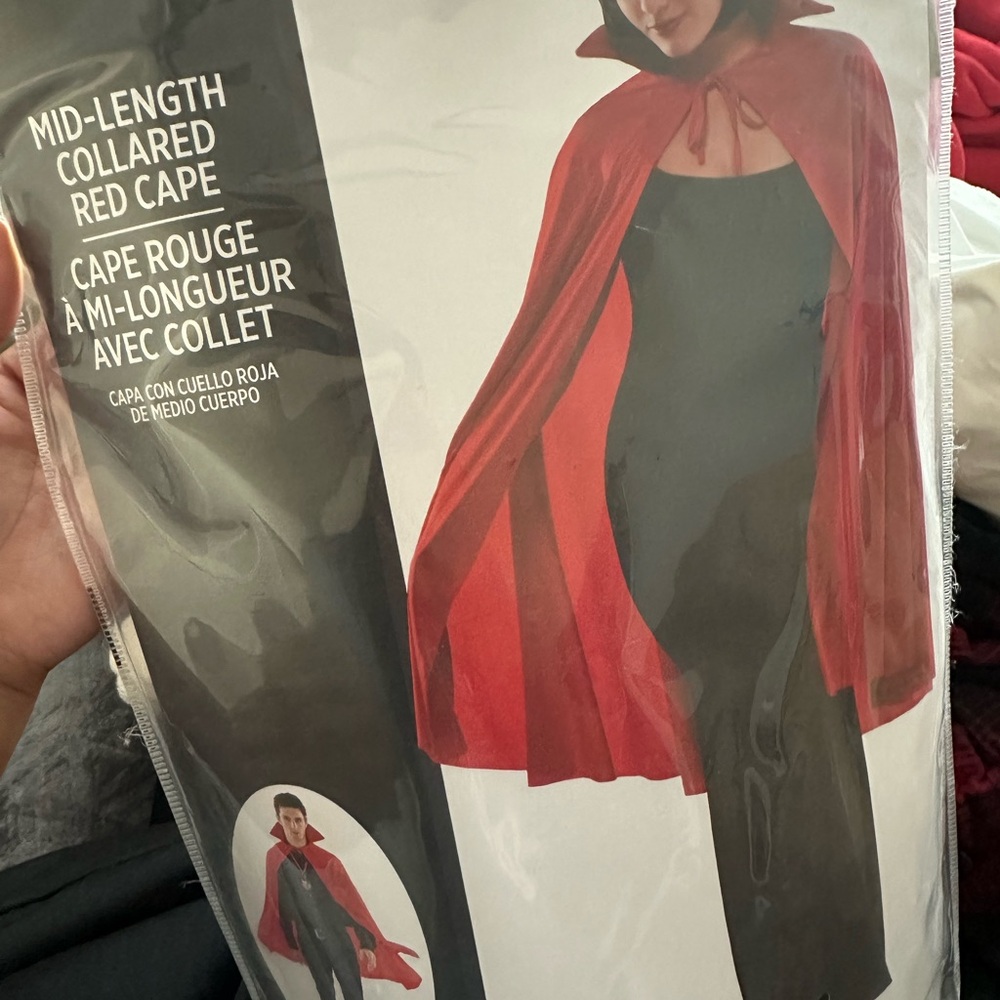 Party City Vibrant Red Cape with Collar